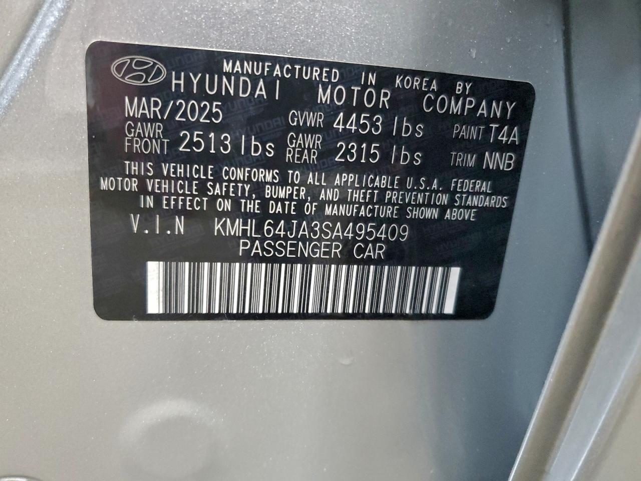 Lot #3303627931 2025 HYUNDAI SONATA SEL
