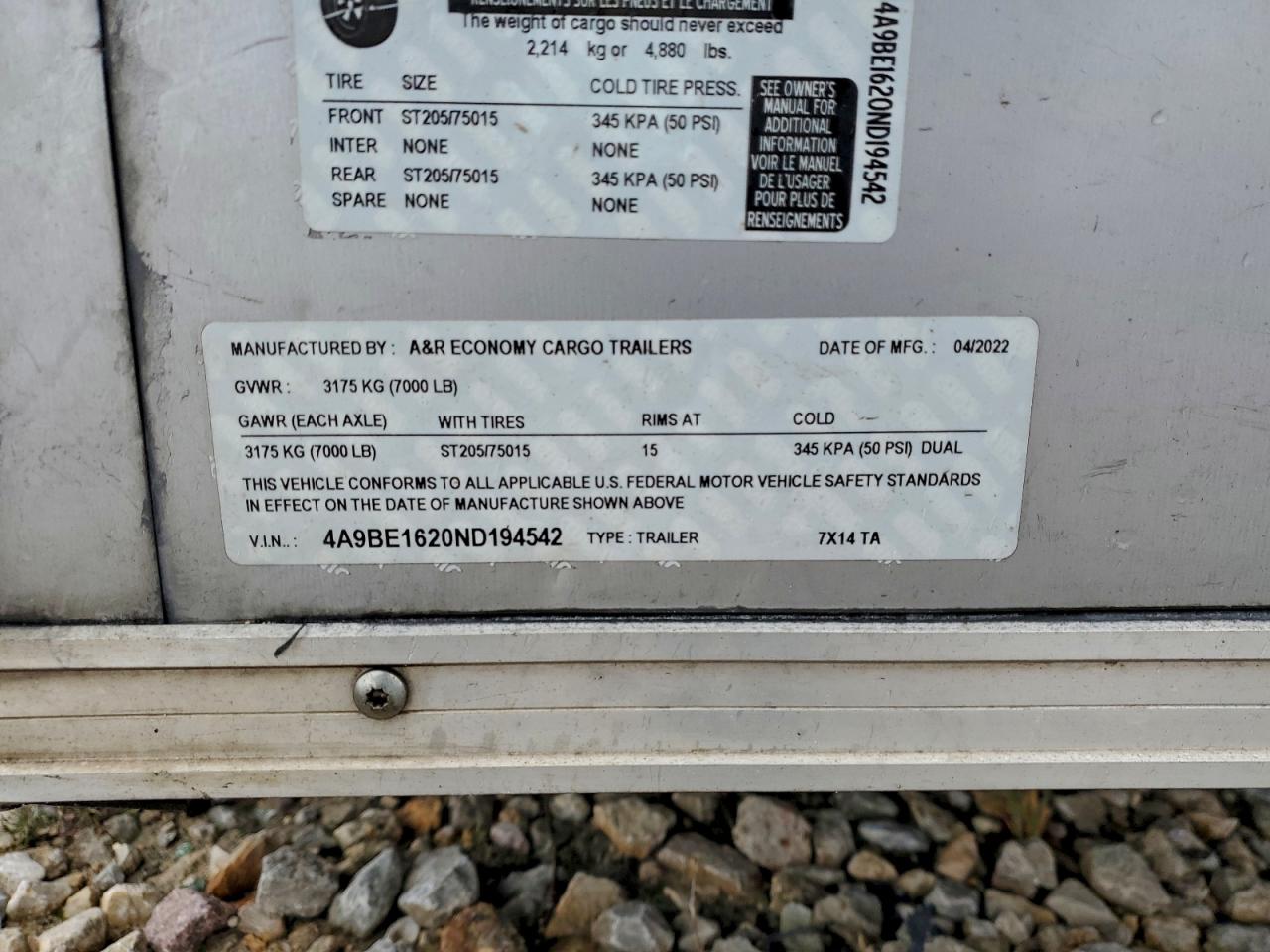 Lot #3317691077 2022 A AND R UNKNOWN