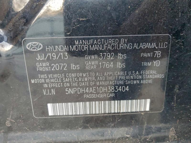 2013 HYUNDAI ELANTRA GL #3308296168