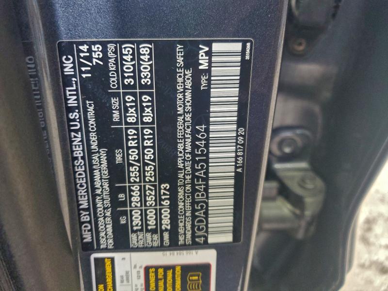 2015 MERCEDES-BENZ ML 350 #3302664019