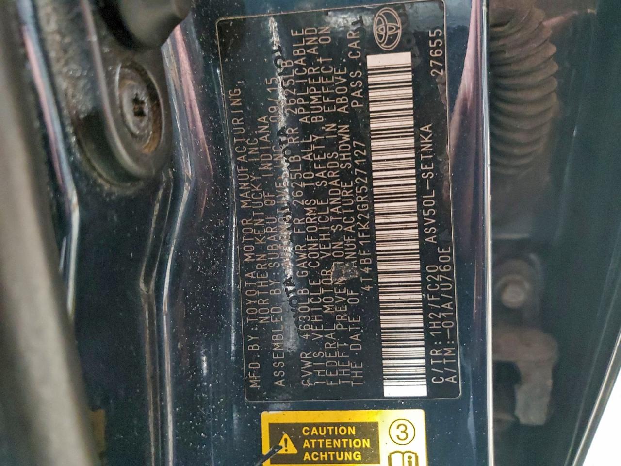 Lot #3308289175 2016 TOYOTA CAMRY LE