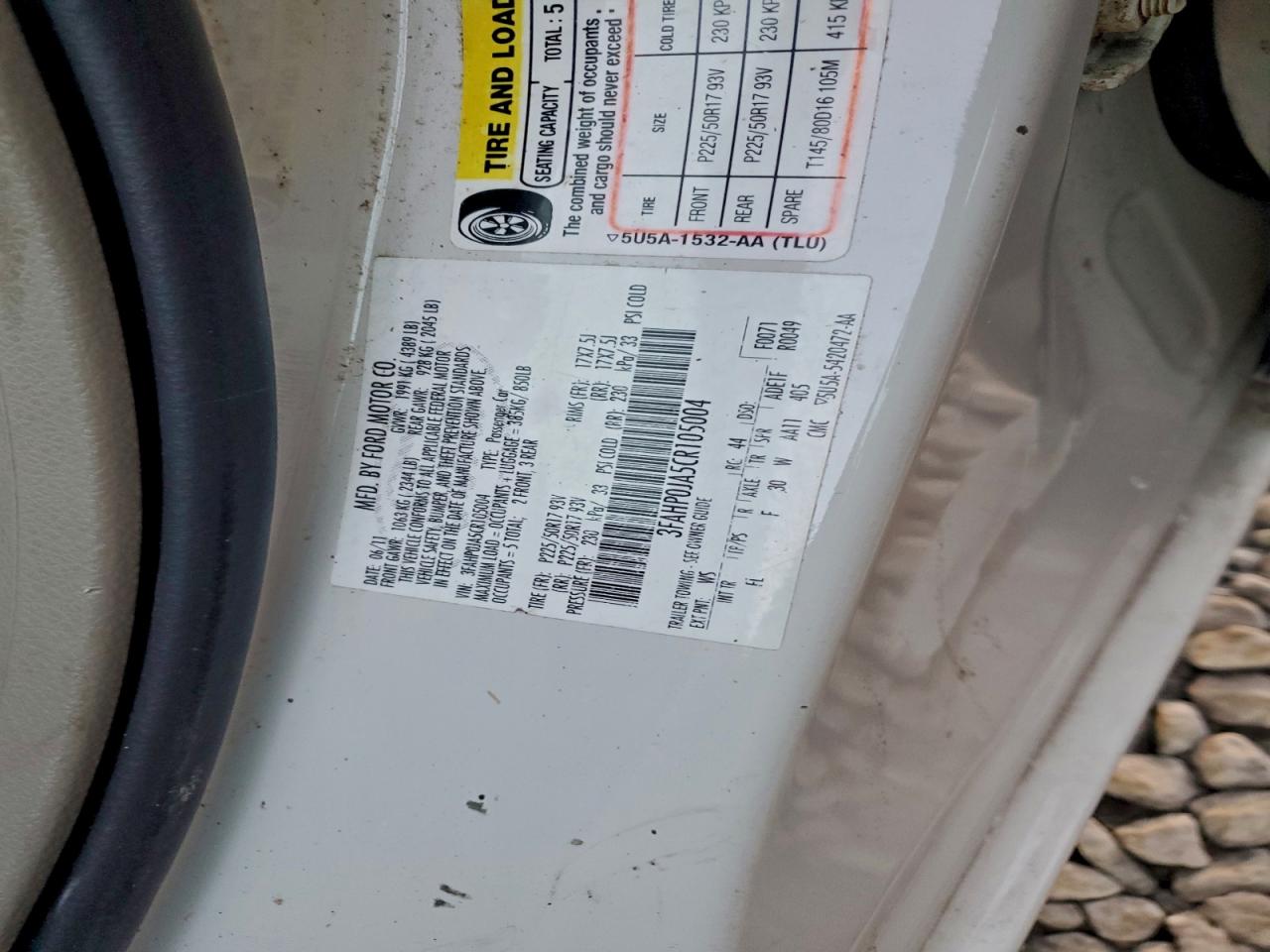 Lot #3311624224 2012 FORD FUSION SEL