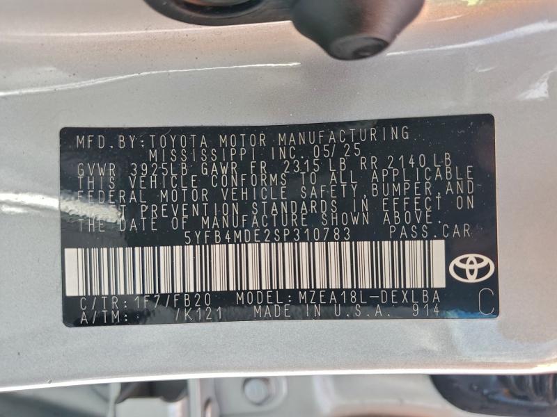 2025 TOYOTA COROLLA LE #3305747751