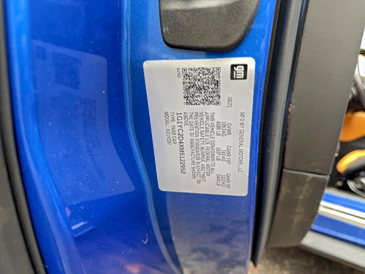 Lot #3304502447 2021 CHEVROLET CORVETTE S