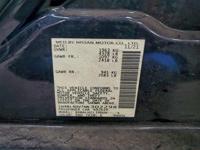 2022 NISSAN ALTIMA SV #3304556461