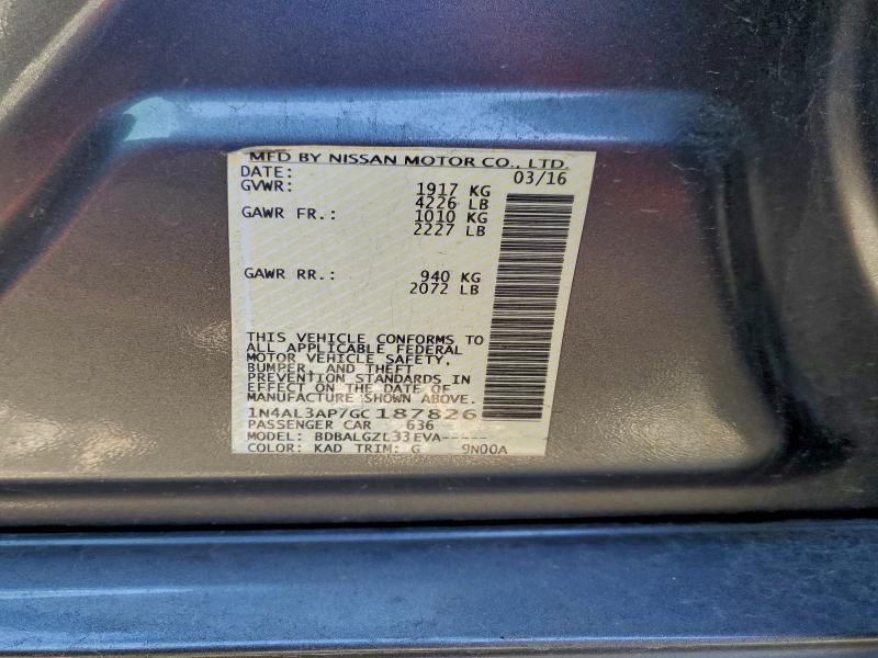 2016 NISSAN ALTIMA 2.5 #3309612555