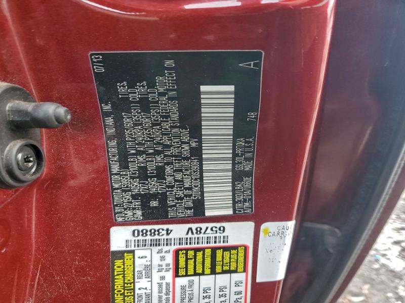 2013 TOYOTA SIENNA XLE #3310393000