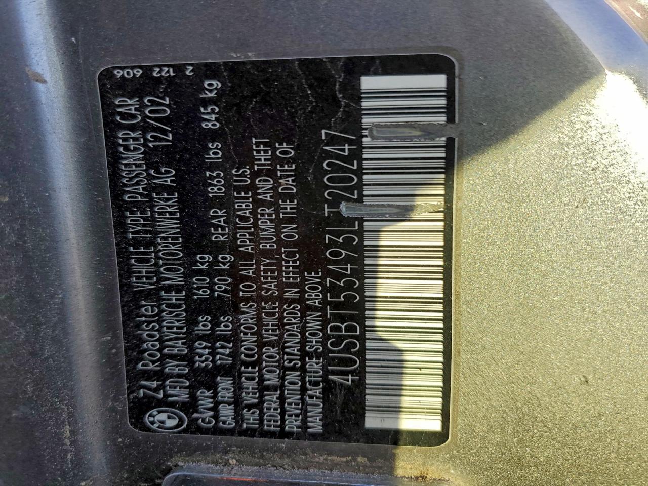 Lot #3311722225 2003 BMW Z4 3.0