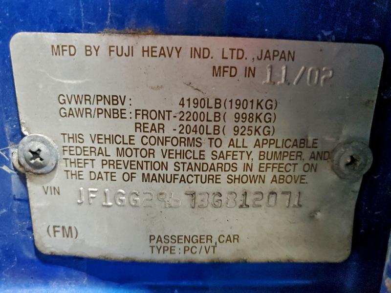 2003 SUBARU IMPREZA WR #3304606456