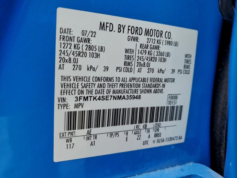 2022 FORD MUSTANG MA #3303818439