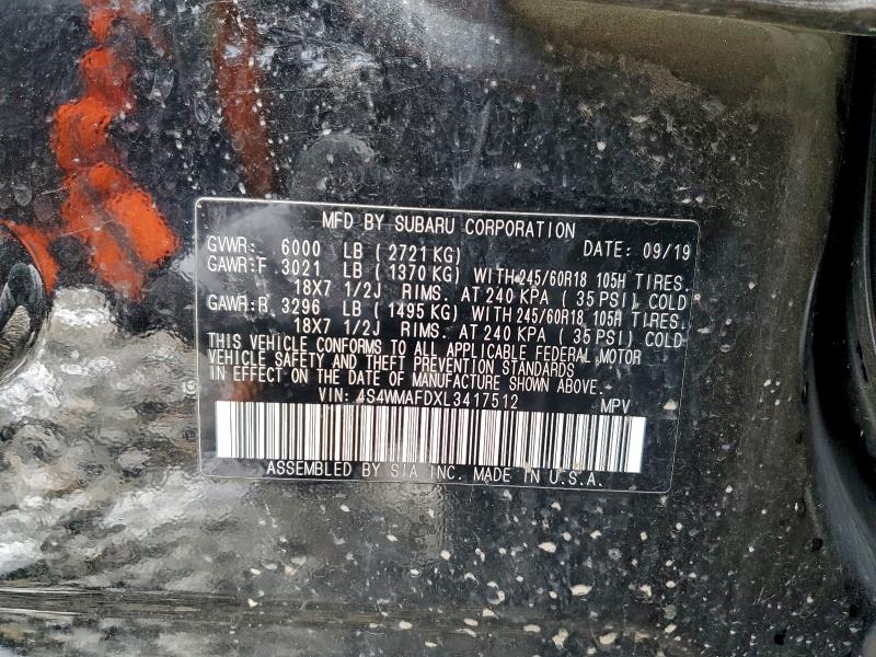 2020 SUBARU ASCENT PRE #3308745062