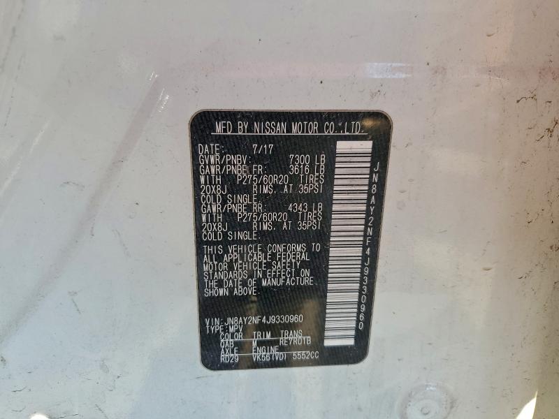 2018 NISSAN ARMADA PLA #3316816430