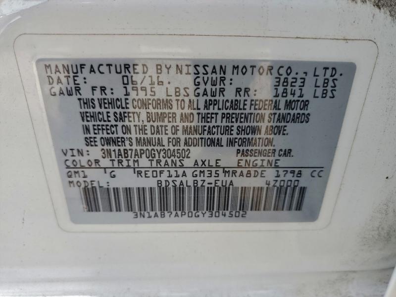 2016 NISSAN SENTRA S #3309409980