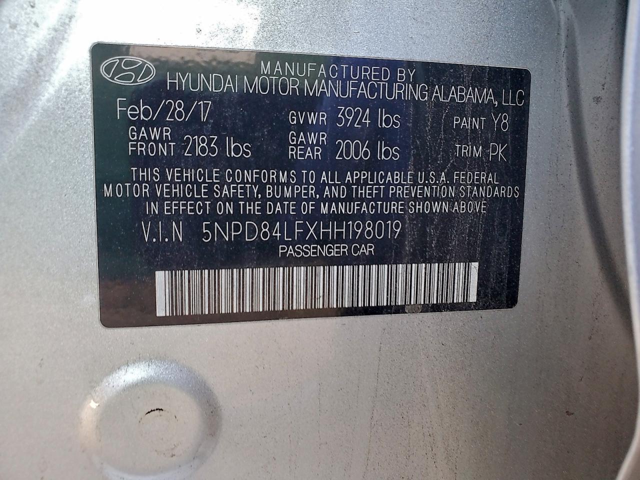 Lot #3315968081 2020 HYUNDAI ELANTRA SE