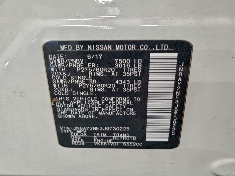 2018 NISSAN ARMADA PLA #3315897116