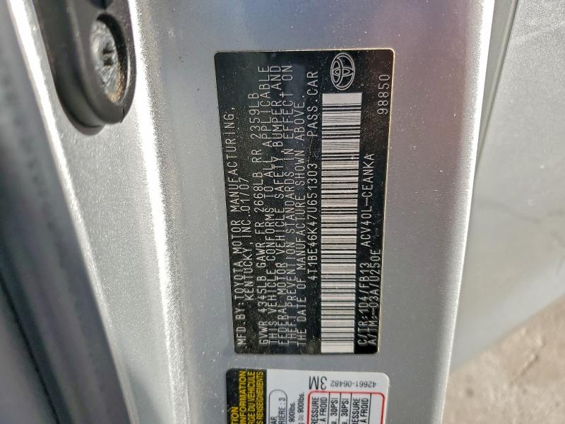 2007 TOYOTA CAMRY CE #3302938619