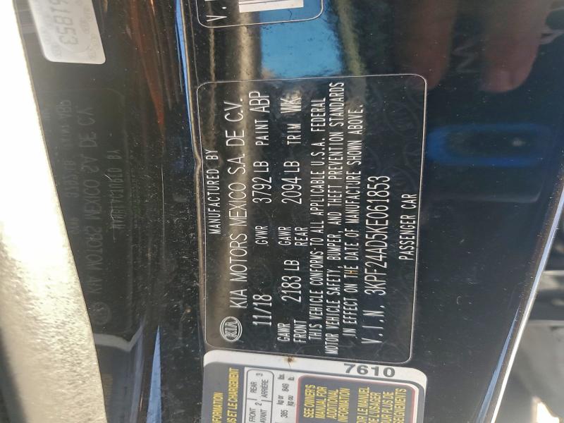 2019 KIA FORTE FE #3317863972