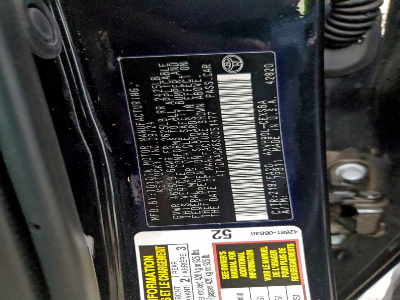 Lot #3312738092 2025 TOYOTA CAMRY XSE