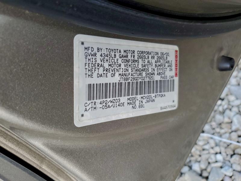 2000 LEXUS ES 300 #3316860166