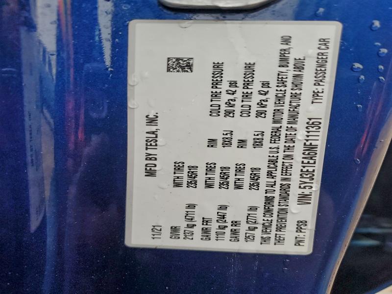 2022 TESLA MODEL 3 #3308204166