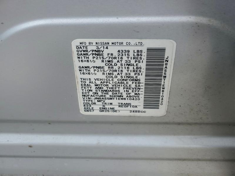 2014 NISSAN ROGUE SELE #3310509079