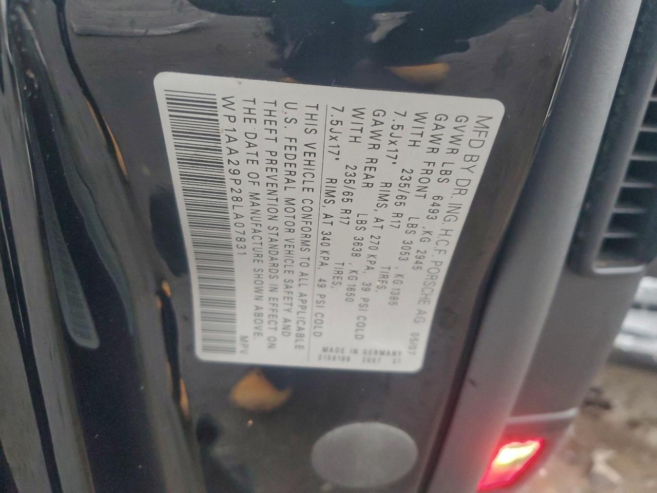 Lot #3308324279 2008 PORSCHE CAYENNE