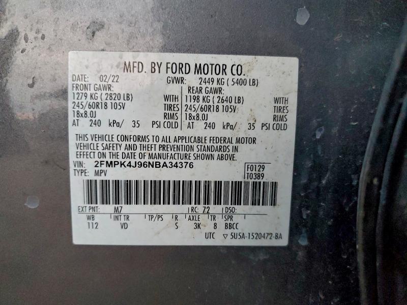 2022 FORD EDGE SEL #3311571252