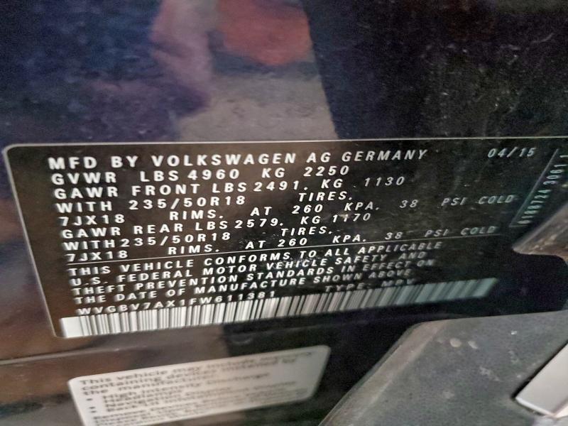 2015 VOLKSWAGEN TIGUAN S #3302658027