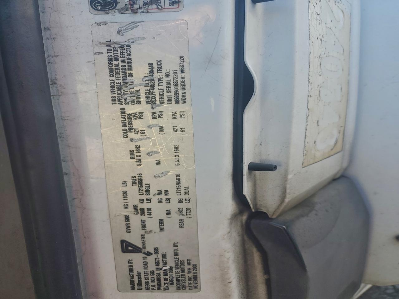 Lot #3305655717 2009 DODGE SPRINTER 3