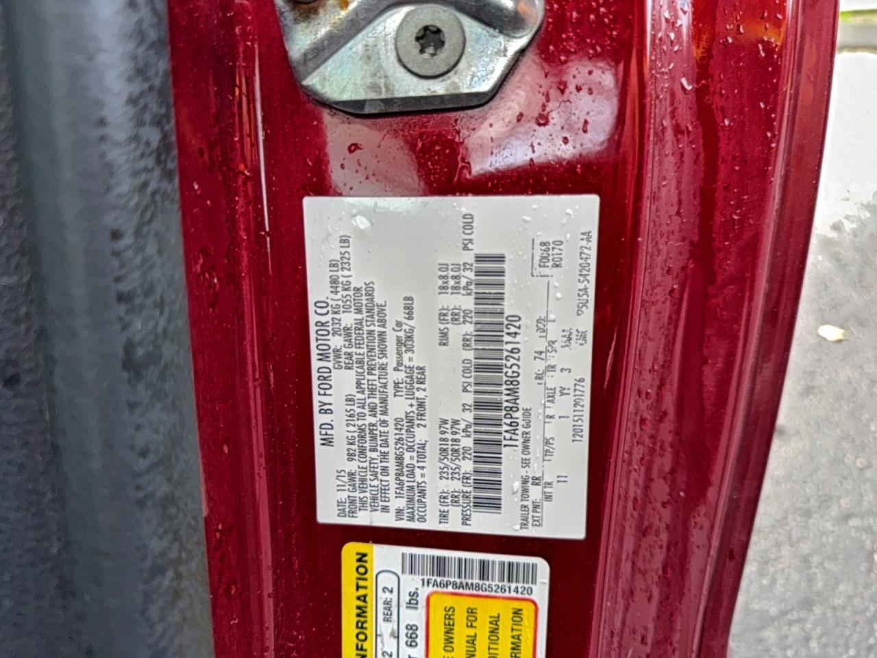 Lot #3316703397 2016 FORD MUSTANG