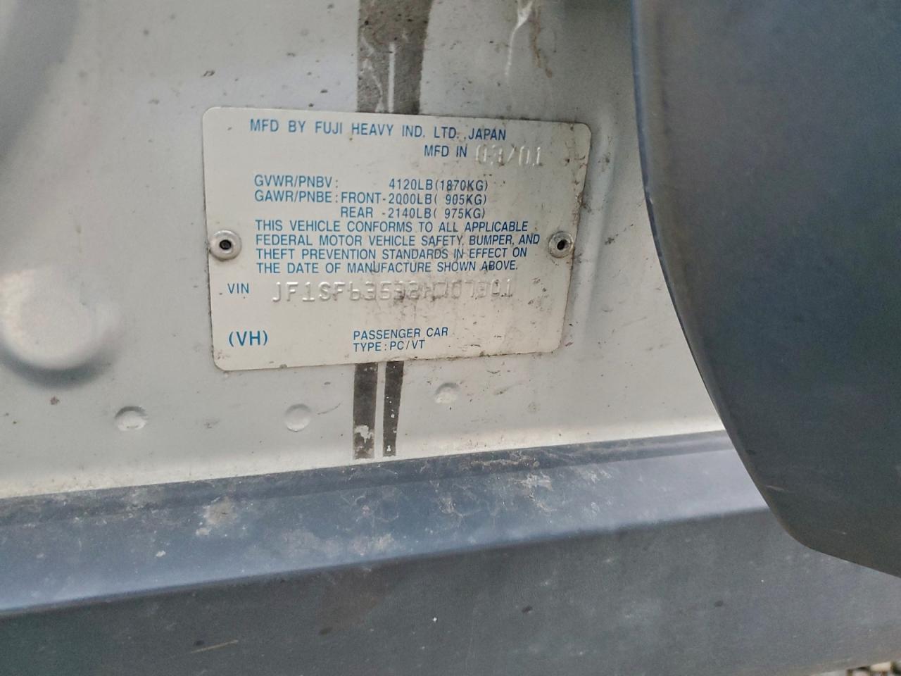 Lot #3317104989 2002 SUBARU FORESTER L