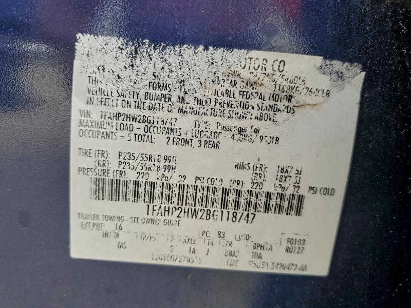 2011 FORD TAURUS SEL #3303788423