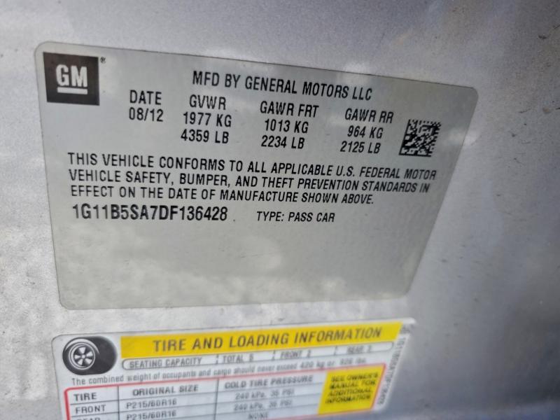 2013 CHEVROLET MALIBU LS #3308381359