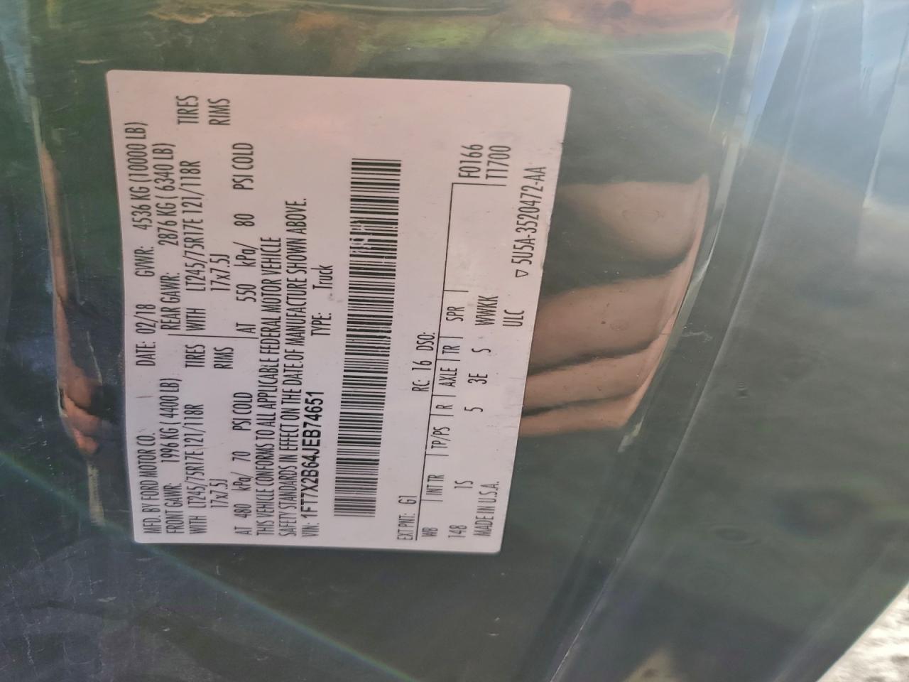 Lot #3311655271 2018 FORD F250 SUPER