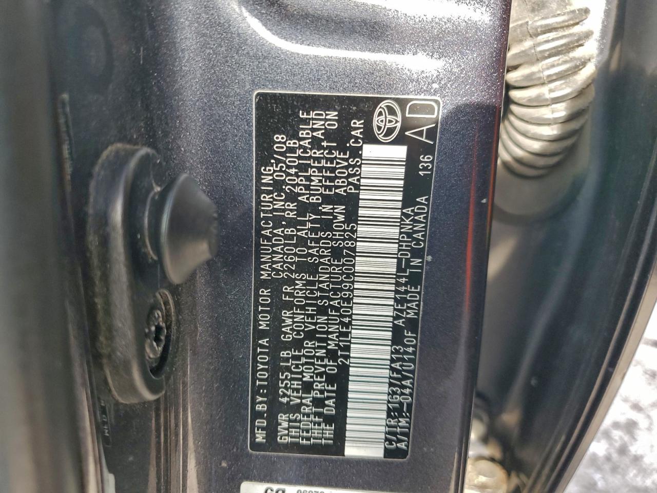 Lot #3308215215 2009 TOYOTA COROLLA MA