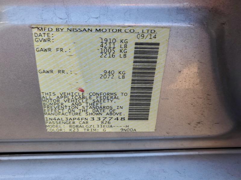 2015 NISSAN ALTIMA 2.5 #3303847571