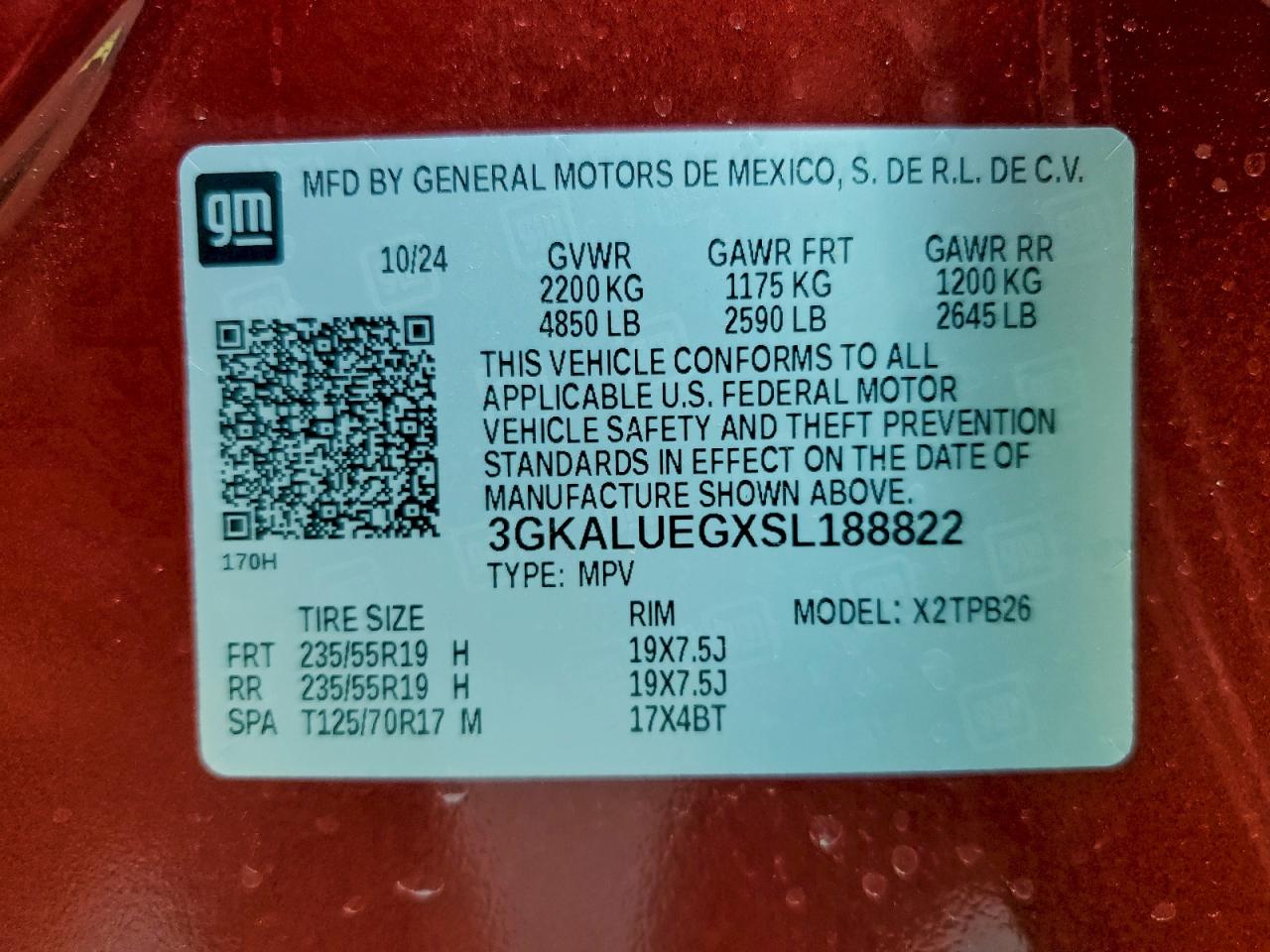 GMC TERRAIN ELEVATION