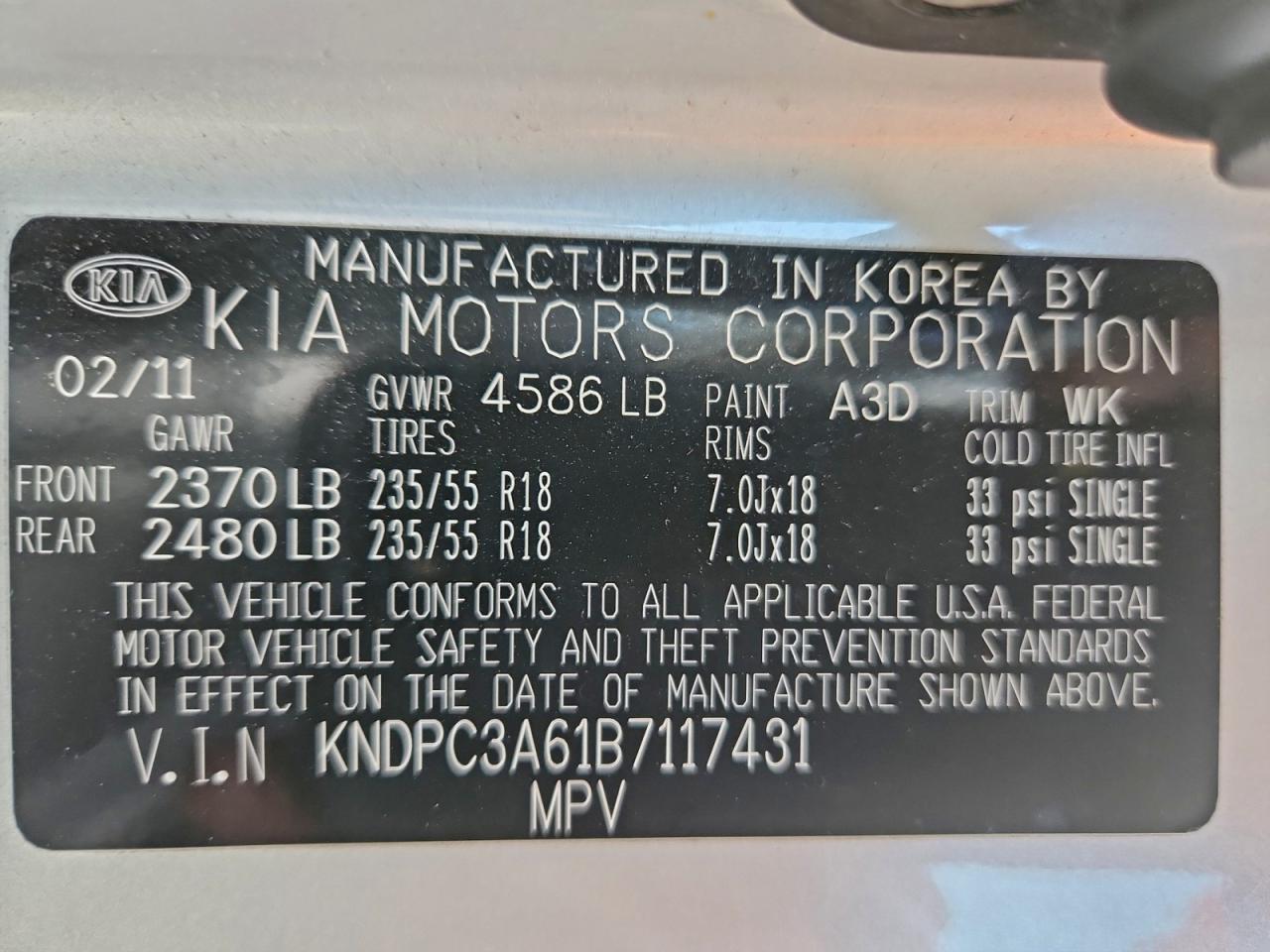 Lot #3317157009 2011 KIA SPORTAGE E