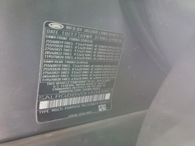 2017 LAND ROVER DISCOVERY #3310461165