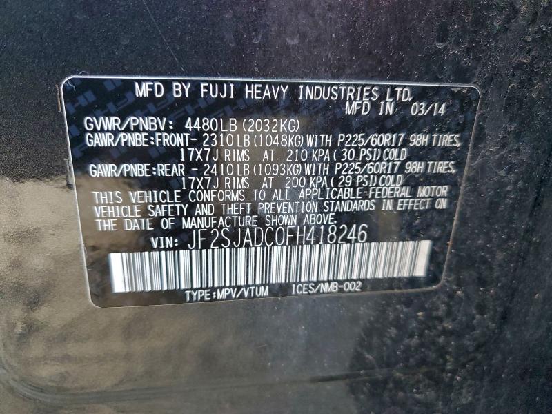 2015 SUBARU FORESTER #3308217171