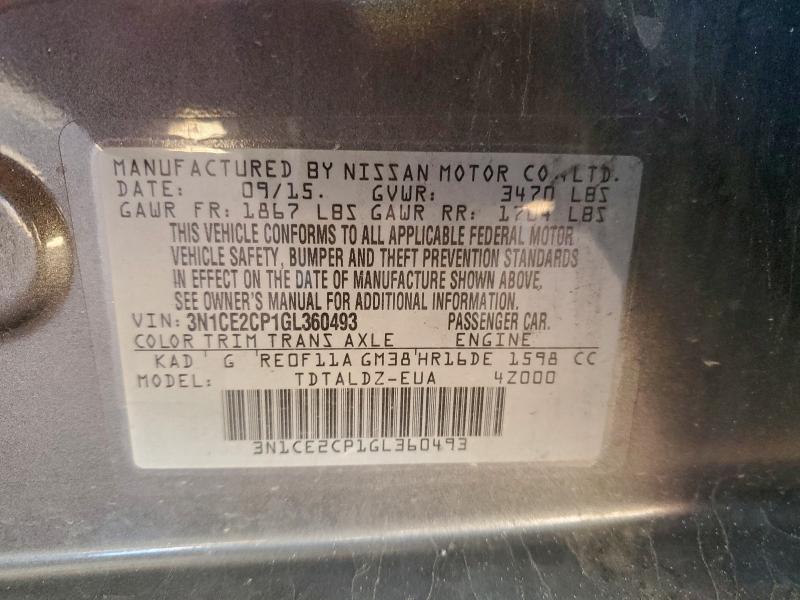 2016 NISSAN VERSA NOTE #3304637995