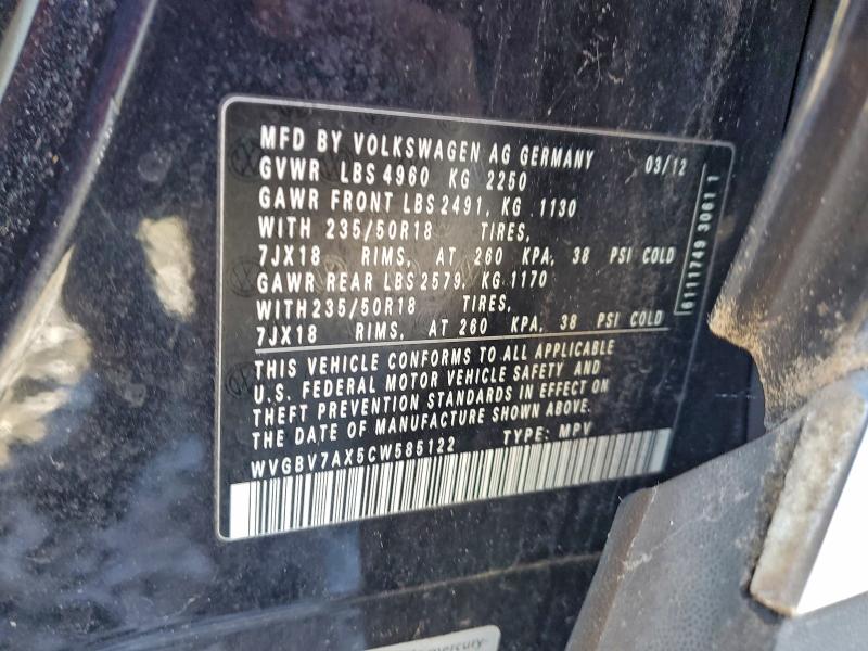 2012 VOLKSWAGEN TIGUAN S #3316737432