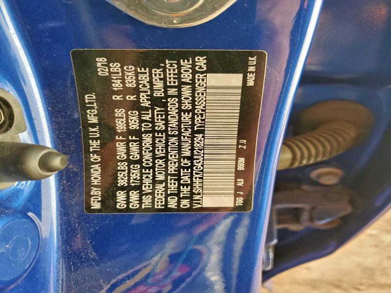 2018 HONDA CIVIC SPOR #3302013088