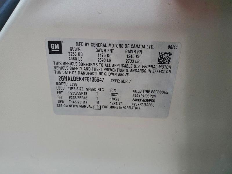 2015 CHEVROLET EQUINOX LT #3316178954