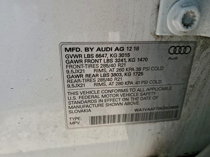 2019 AUDI Q7 PRESTIG #3305301414