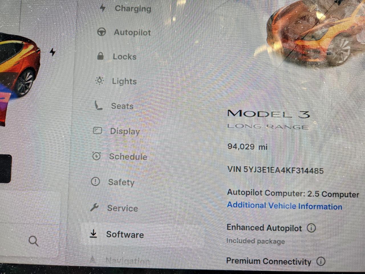 Lot #3315976086 2019 TESLA MODEL 3