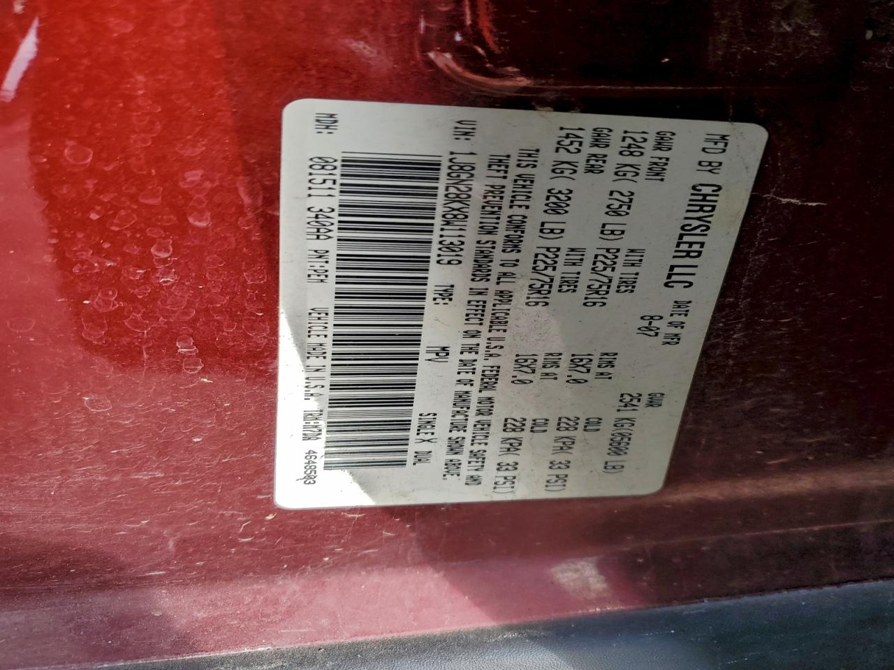 Lot #3311744734 2008 JEEP LIBERTY SP