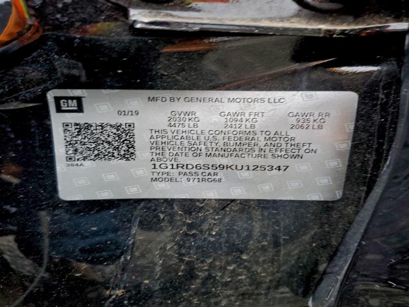 2019 CHEVROLET VOLT PREMI #3312616200