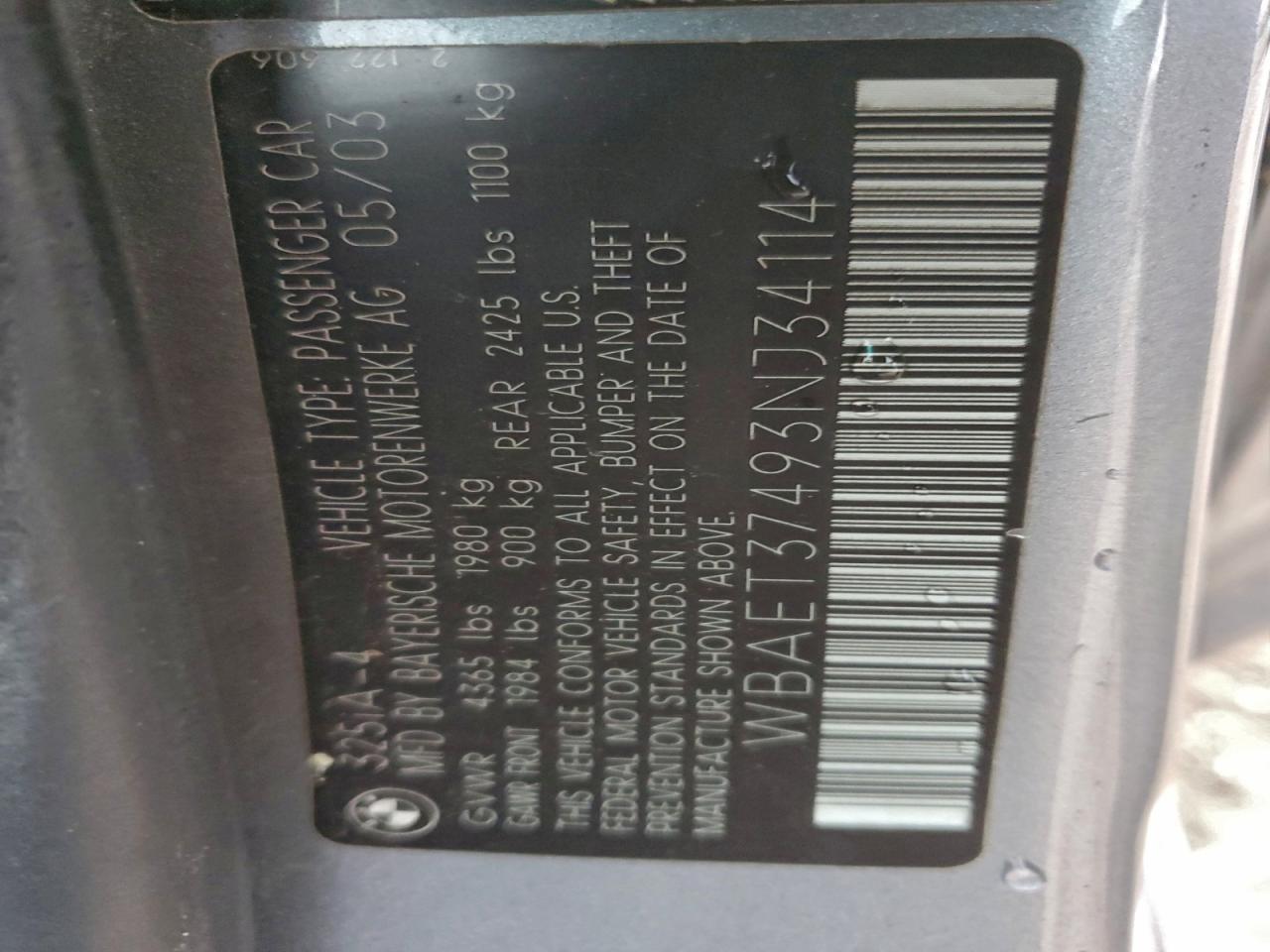 Lot #3302786943 2003 BMW 325 I