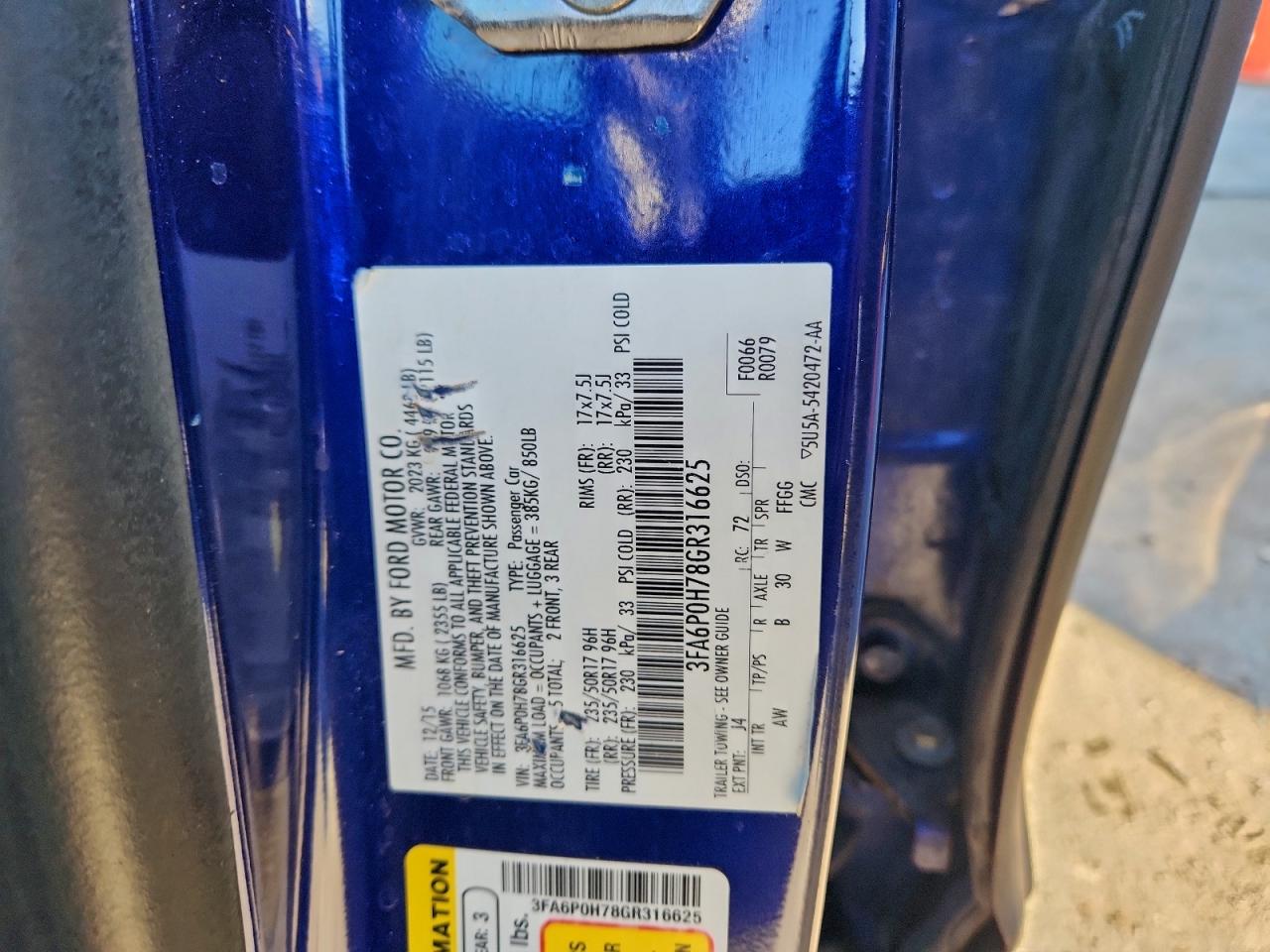 Lot #3304875542 2016 FORD FUSION SE